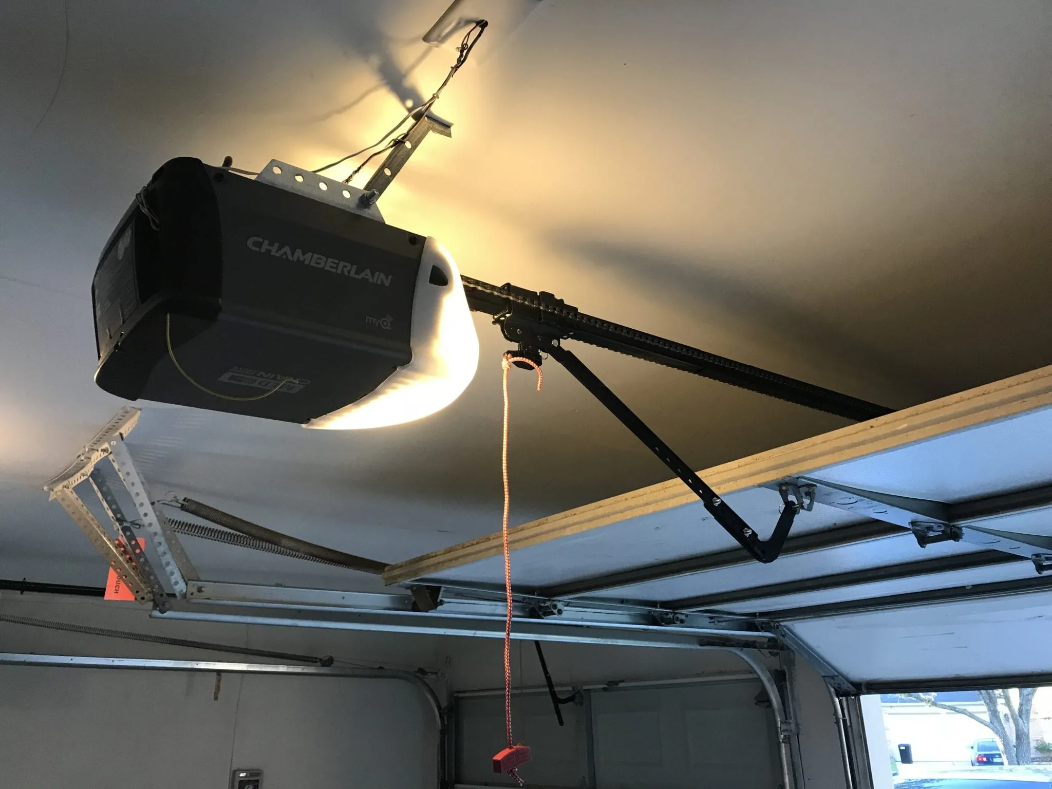 Residential garage door opener installation and repair inspection for a Long Beach home