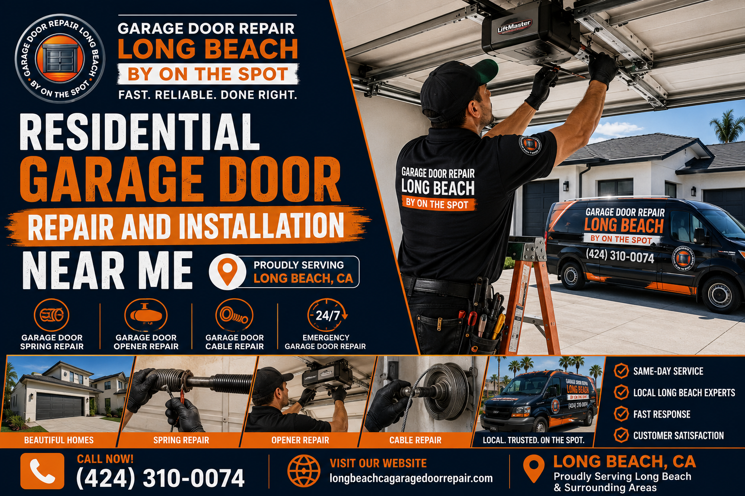 Residential garage door repair and installation near me Long Beach featured image for Garage Door Repair Long Beach By On The Spot