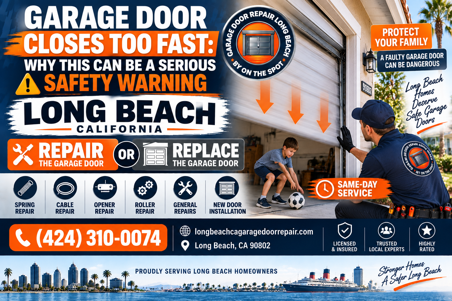 Garage door closes too fast why this can be a serious safety warning in Long Beach