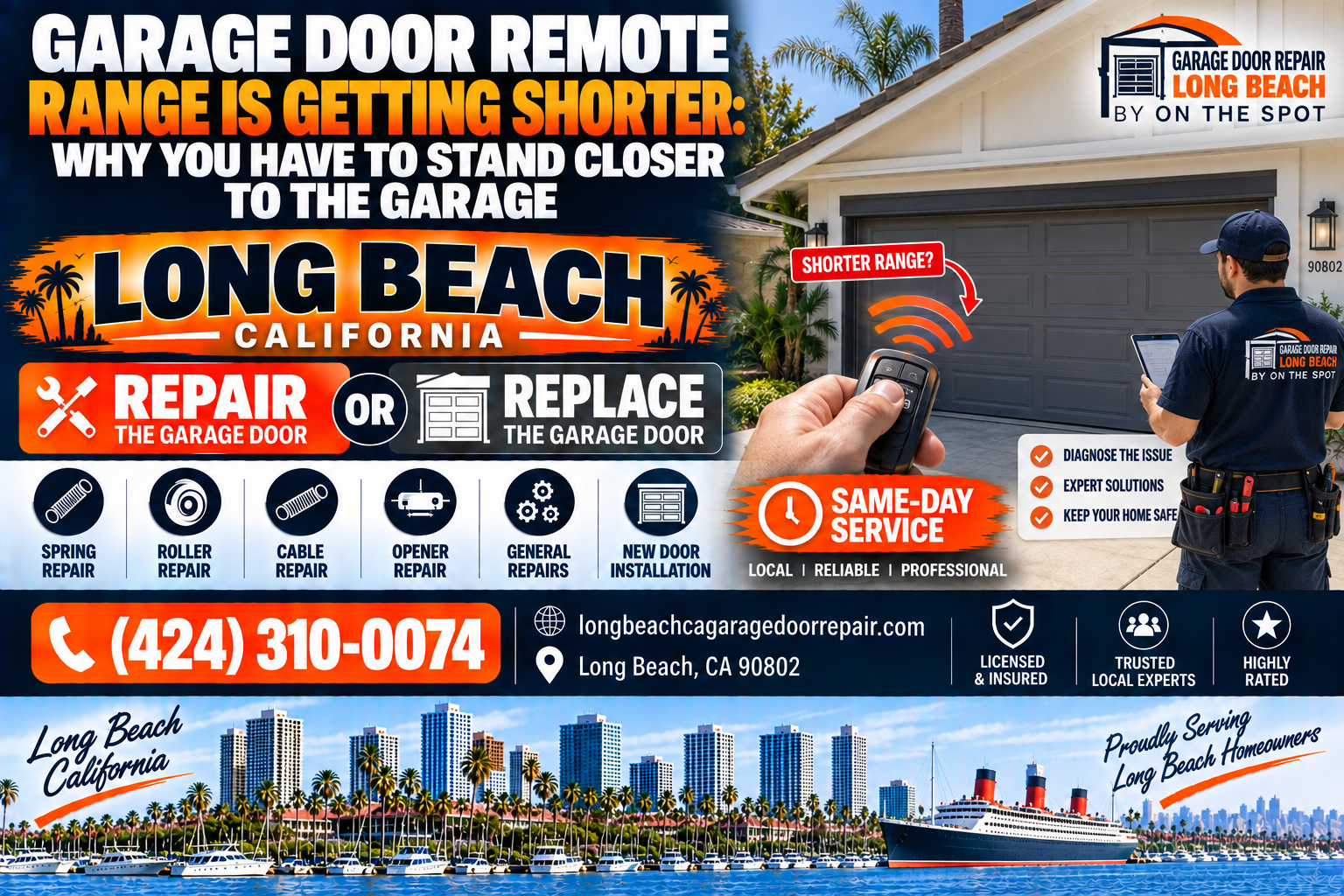 Garage door remote range is getting shorter why you have to stand closer to the garage Long Beach