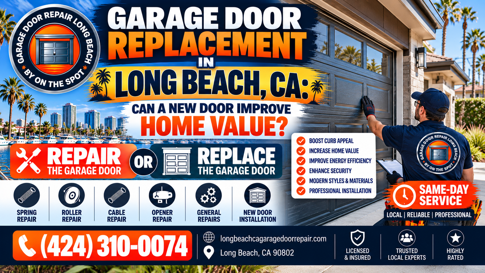 Garage Door Replacement in Long Beach, CA: Can a New Door Improve Home Value?